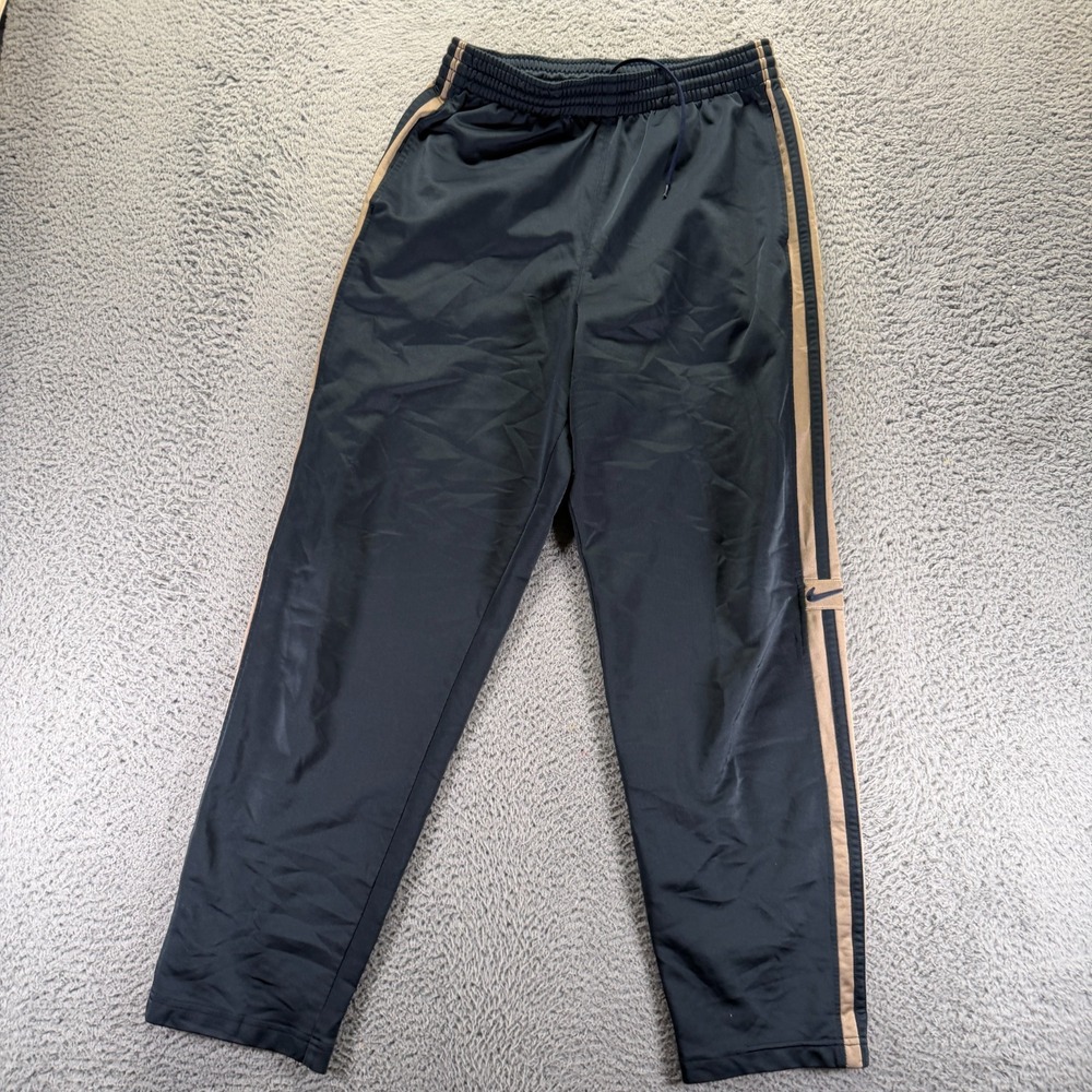 Vintage Nike Pant Mens M Black Track Straight Leg Baggy Activewear Performance